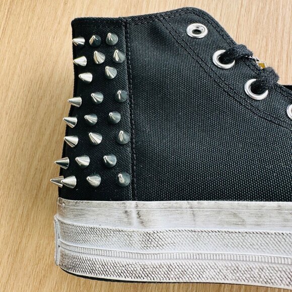 ❤️Rare Converse Chuck 70 Hi Womens Shoes Sz 5 Studded Sneaker Edge Punk A07207C - Picture 11 of 13